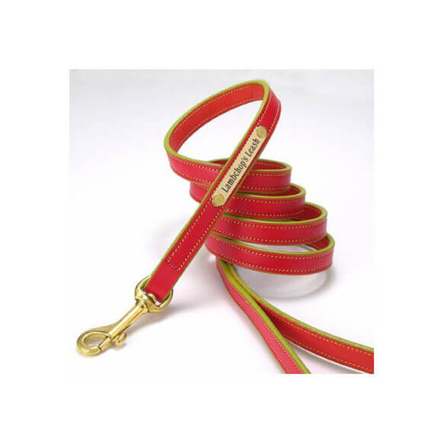 Classic Bridle Leather 5 ft Leash with Engraved Nameplate