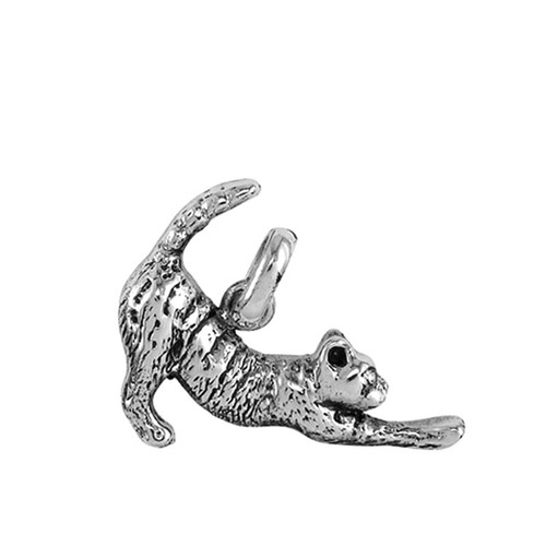 Stretching Cat Medium Charm