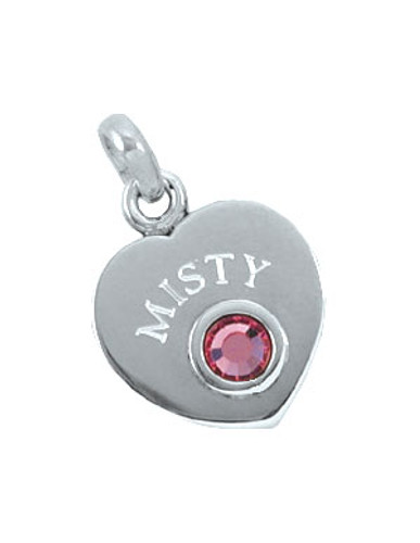 Heart Tag with Swarovski Crystal Silver