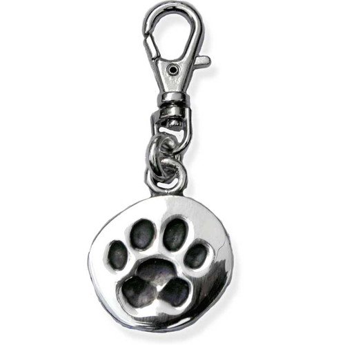 Paw Print Silver ID Tag Front