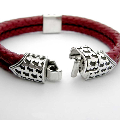 Scottie Clasp Braided Leather Bracelet