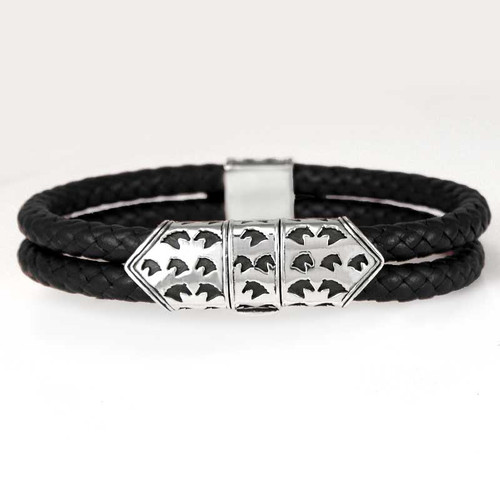 Horse Clasp Braided Leather Bracelet