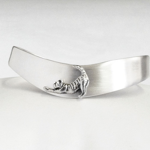 Wave Cuff Cat Bracelet, sterling silver