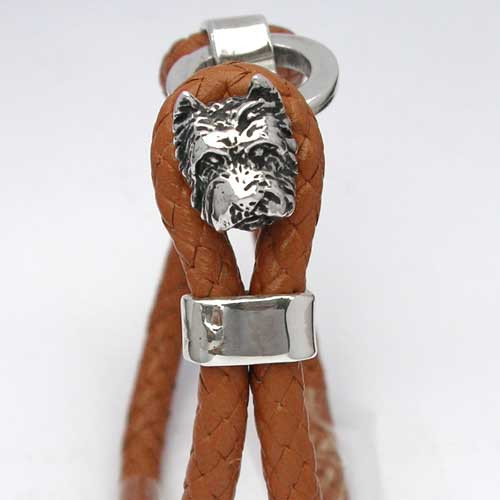 Cairn Terrier Leather Bracelet Sterling Silver Cairn Terrier Toggle Detail, Lisa Greene | FineARF