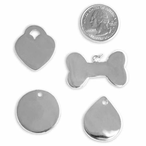Sterling Silver ID Tags comparison to Quarter