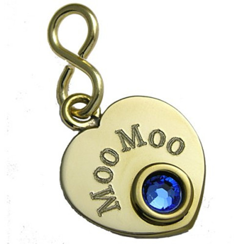 Heart Tag with Swarovski Crystal Brass