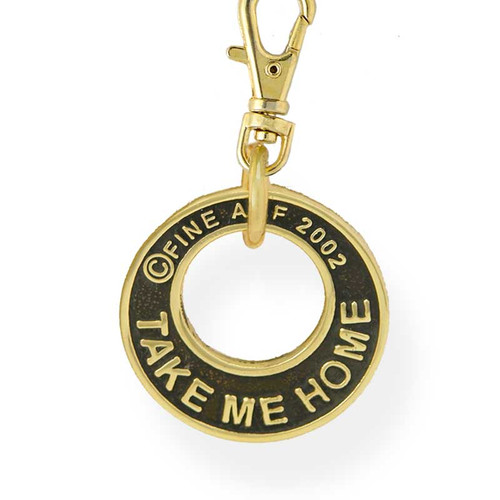 Take Me Home Dog ID Tag Brass