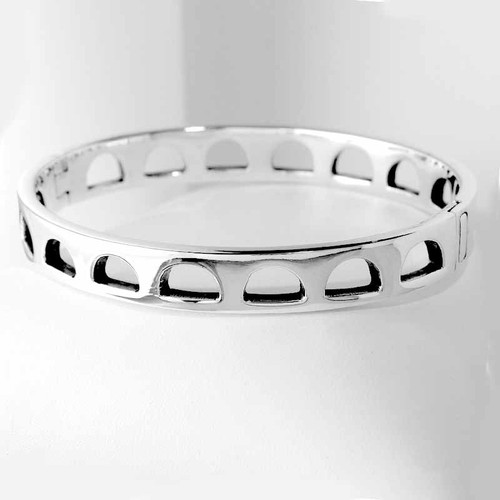 Bangle Arch Cut Bracelet in Sterling Silver