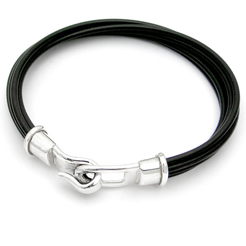 Hook Clasp Multistrand Rubber Bracelet