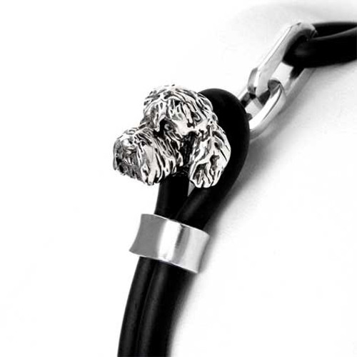 Labradoodle Silver and Rubber Bracelet