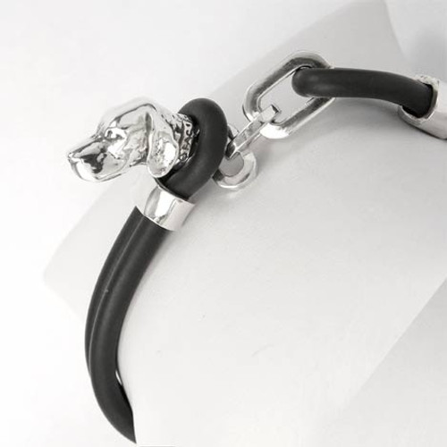 Pointer Silver and Rubber Bracelet