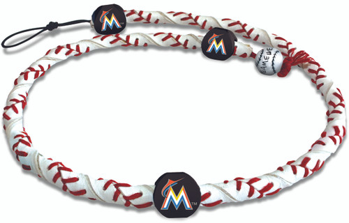 Miami Marlins Classic Frozen Rope Baseball Necklace