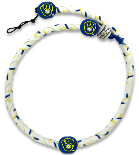 Milwaukee Brewers Team Color Frozen Rope Baseball Necklace