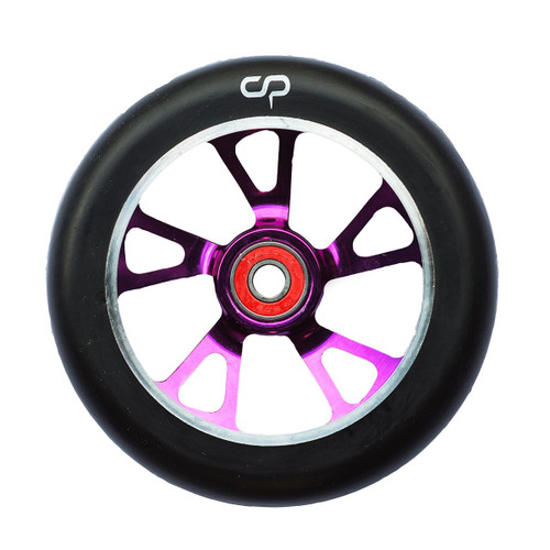 Crisp 125mm Drilled Alloy Core Wheel Purple / Black PU Crisp 125mm Drilled Alloy Core Wheel Purple / Black PU