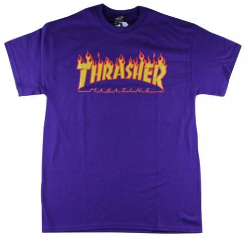 Thrasher T Shirt Flame Logo - Purple Thrasher T Shirt Flame Logo - Purple
