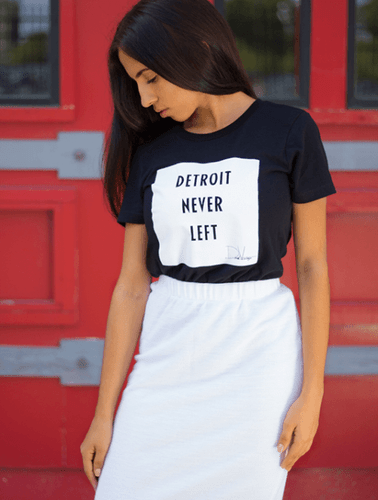 Detroit Never Left™Wmns Tee - Black/White
