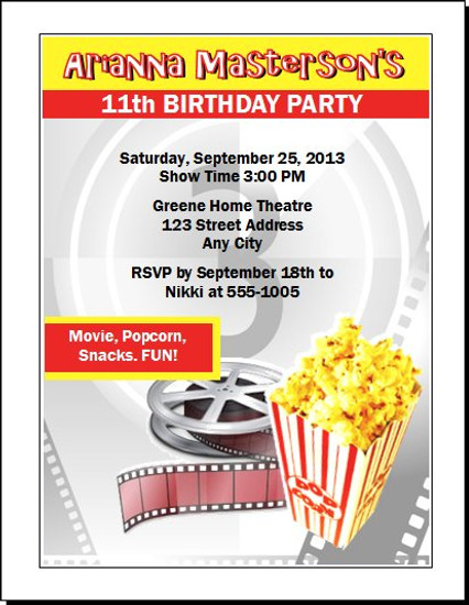 movie party birthday party