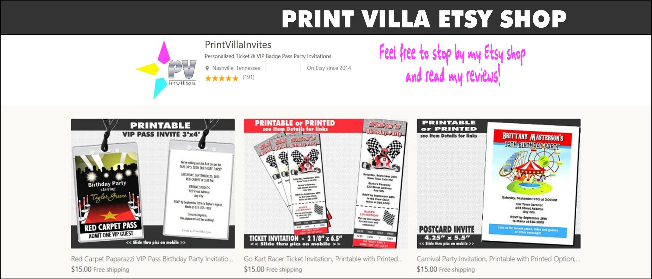 personalized party invitations from print villa