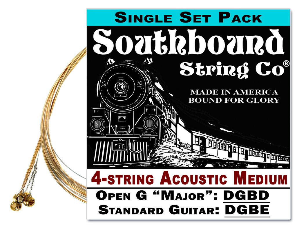 Acoustic Medium 4 String Cigar Box Guitar Strings Open G Standard 