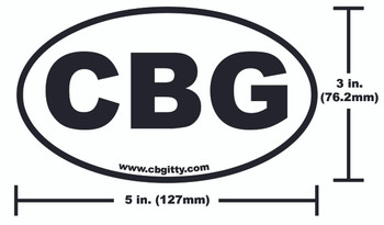 1pc. 3 x 5-inch Vinyl CBG Oval Bumper Sticker 1pc. 3 x 5-inch Vinyl CBG Oval Bumper Sticker