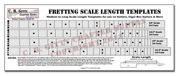 Fretting Scale Length Template - 4 Scales Medium to Long (24"-25.5") Fretting Scale Length Template - 4 Scales Medium to Long (24"-25.5")