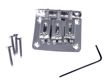 3-string Chrome Hard-tail Bridge for Cigar Box Guitars & More 3-string Chrome Hard-tail Bridge for Cigar Box Guitars & More