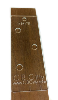 7pc. Cigar Box Guitar Headstock Drilling Templates for 3- and 4-string CBGs - include string spacing guides 7pc. Cigar Box Guitar Headstock Drilling Templates for 3- and 4-string CBGs - include string spacing guides