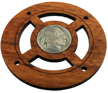 "Buffalo Nickel" (Front Side) Vintage Coin Sound Hole Cover for Cigar Box Guitars "Buffalo Nickel" (Front Side) Vintage Coin Sound Hole Cover for Cigar Box Guitars