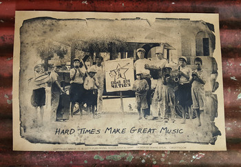 Street Band "Hard Times Make Great Music " Cigar Box Nation Poster - featuring vintage photo Street Band "Hard Times Make Great Music " Cigar Box Nation Poster - featuring vintage photo