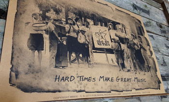 Street Band "Hard Times Make Great Music " Cigar Box Nation Poster - featuring vintage photo Street Band "Hard Times Make Great Music " Cigar Box Nation Poster - featuring vintage photo