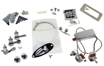 Chrome Hot Rod 3-string Electric Cigar Box Guitar Parts Pack Chrome Hot Rod 3-string Electric Cigar Box Guitar Parts Pack