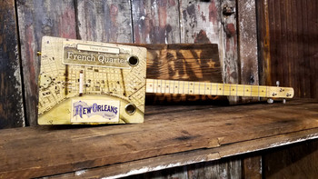 "French Quarter" Illustrated 3-string Cigar Box Guitar - Beautiful Design, Rich Tone, a Joy to Play "French Quarter" Illustrated 3-string Cigar Box Guitar - Beautiful Design, Rich Tone, a Joy to Play