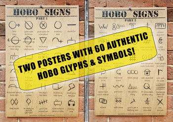 2pc. Hobo Signs Poster Set - Designed & Printed in the USA 2pc. Hobo Signs Poster Set - Designed & Printed in the USA