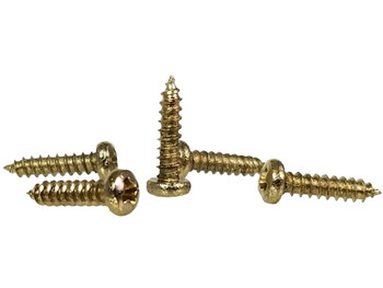 100pc. #2 x 3/8ths-inch Brass-plated Phillips Round Head Screws 100pc. #2 x 3/8ths-inch Brass-plated Phillips Round Head Screws