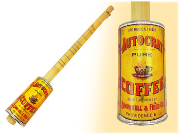 "Autocrat Coffee" One-String Acoustic Canjo - features vintage coffee can design "Autocrat Coffee" One-String Acoustic Canjo - features vintage coffee can design