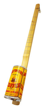 "Autocrat Coffee" One-String Acoustic Canjo - features vintage coffee can design "Autocrat Coffee" One-String Acoustic Canjo - features vintage coffee can design