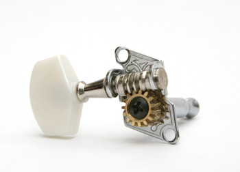 Chrome Open-Gear Economy Tuners/Machine Heads - 6pc. 3 left/3right Chrome Open-Gear Economy Tuners/Machine Heads - 6pc. 3 left/3right