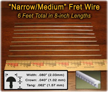 Narrow/Medium Nickel-Silver Fret Wire (6 ft) Narrow/Medium Nickel-Silver Fret Wire (6 ft)