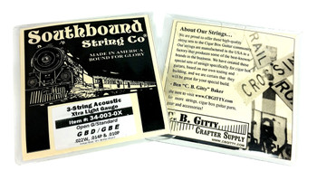 Acoustic Extra-Light 3-String Cigar Box Guitar Strings - Open G/Standard Tuning - GBD/GBE Acoustic Extra-Light 3-String Cigar Box Guitar Strings - Open G/Standard Tuning - GBD/GBE