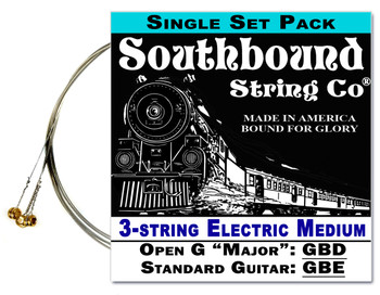 Electric "Medium" 3-String Cigar Box Guitar Strings - Open G - GBD/GBE Electric "Medium" 3-String Cigar Box Guitar Strings - Open G - GBD/GBE