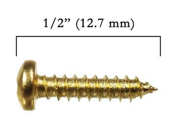 100pc. #4 x 1/2" Brass-plated Round Phillips-Head Screws 100pc. #4 x 1/2" Brass-plated Round Phillips-Head Screws