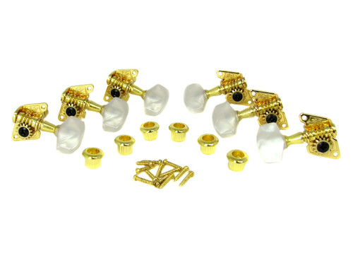 6-pack Gold Open-Gear Tuners/Machine Heads