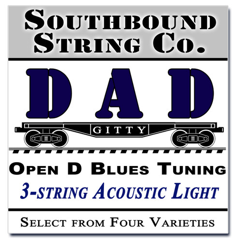 3-String Open D "DAD" Modal/Blues String Sets - Choose from 4 Set Varieties!