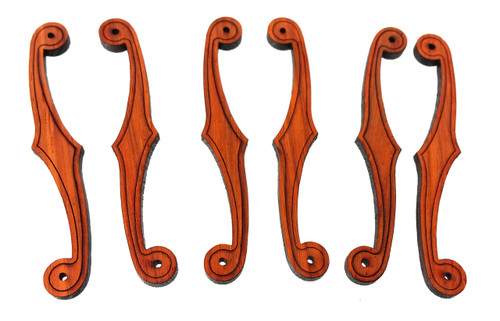 6pc. (3 pairs) Decorative Hardware F-hole Cutouts - 1/8" thick - Choose your Wood Type!