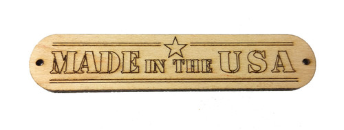2pc. "Made in the USA" Hardwood Badges (Style 1) - Choose Mahogany or Maple