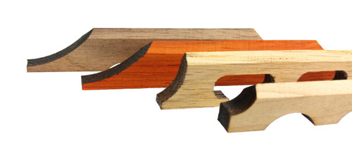 Laser-Cut Hardwood Bridge Blanks for Cigar Box Guitars - Choose Style, Wood and Quantity