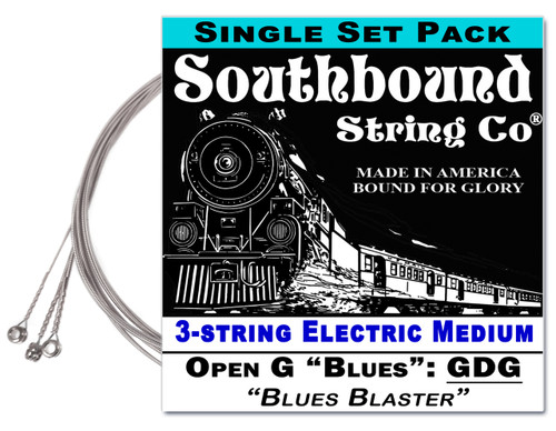 Electric Medium "Blues Blaster" 3-String Cigar Box Guitar Strings - Low Open G - GDG