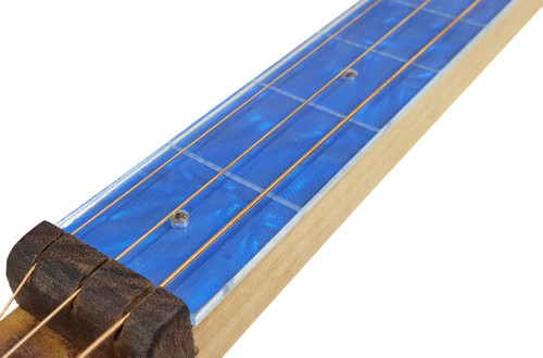 Blue Moire Cigar Box Guitar (1.5") Acrylic Fretboard Underlay