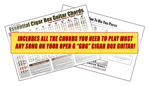 Open G "GDG" Essential Cigar Box Guitar Chords Poster