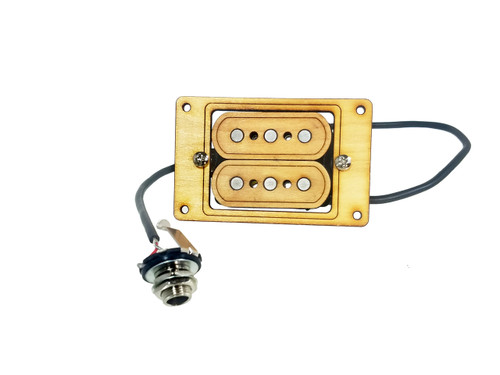 "DeltaBucker" 3-string Maple Cigar Box Guitar Humbucker Pickup pre-wired with Jack - No Soldering Required